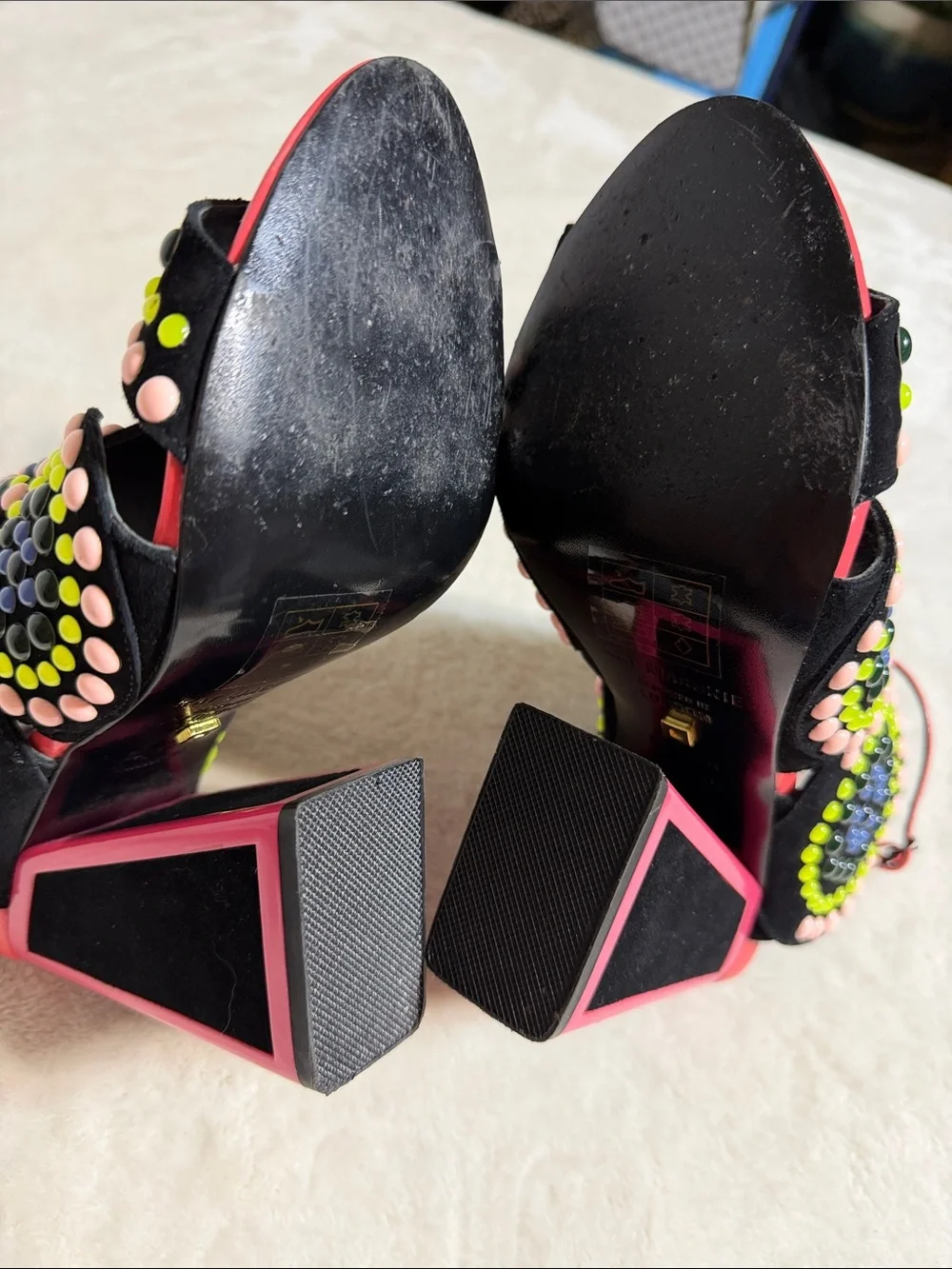 KAT MACONIE Frida Multicolor Studded Embellished  Heels - Size 6